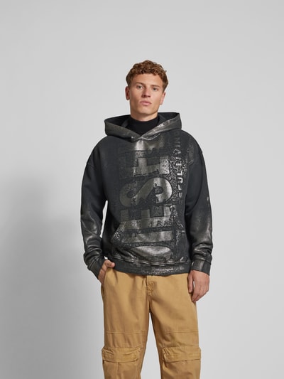 Diesel Oversized Hoodie mit Känguru-Tasche Black 4