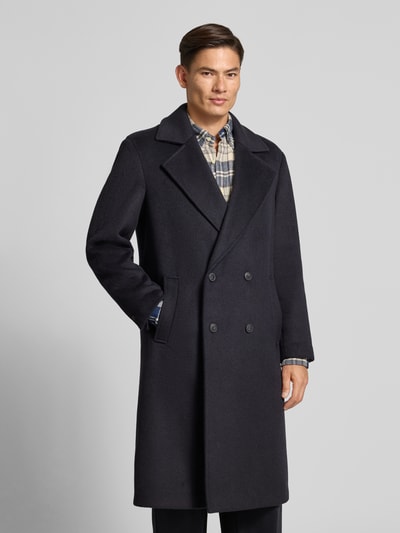 MCNEAL Lange jas van wolmix met reverskraag Donkerblauw - 4
