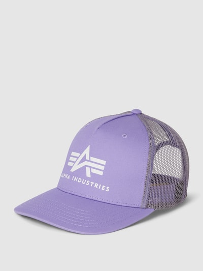 Alpha Industries Trucker-pet met labelprint, model 'BASIC' Lila - 1