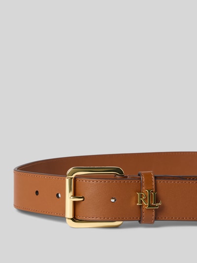 Produktfoto, Pasek z Rindsleder mit Label-Applikation von Lauren Ralph Lauren, klasyczny kształt, sprzączka, szerokość 3 cm, kolor brązowy
