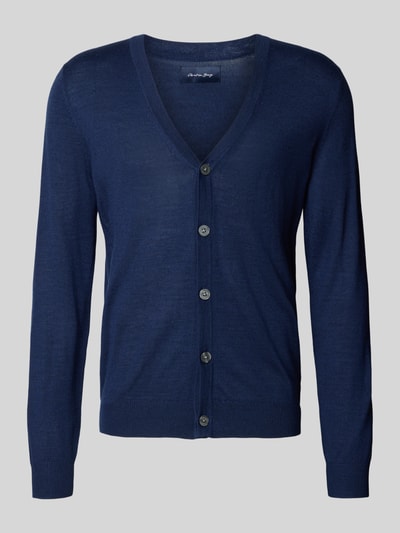 Christian Berg Men Gebreid jack met V-hals Donkerblauw gemêleerd - 2