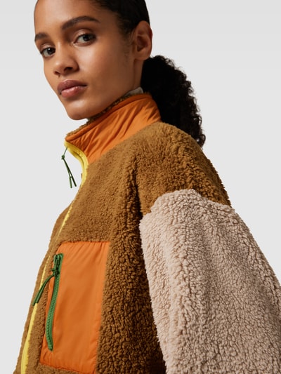 Jake*s Casual Sweatjack met teddybont Hazelnootbruin - 3