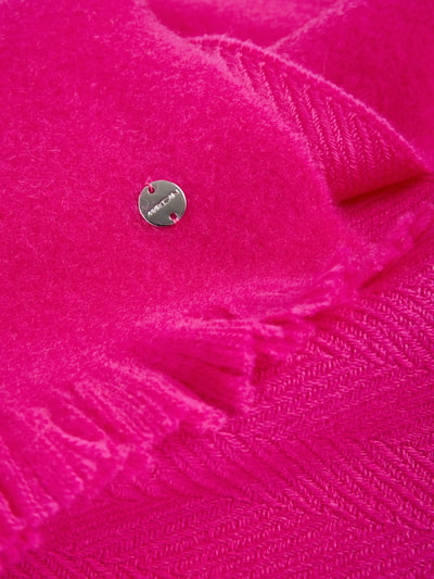 Marc Cain Schal aus Schurwolle mit Logo-Detail Pink 3