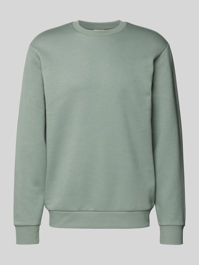 Produktfoto, Regular Fit Sweatshirt aus Baumwoll-Mix Modell 'CERES' von Only & Sons, unifarben, grün, gerippte Abschlüsse, Rundhals.