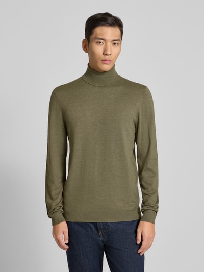 MCNEAL Rollkragenpullover aus Viskose-Mix Oliv Melange 4