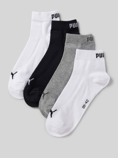 Puma Socken mit Label-Schriftzug im 4er-Pack Mittelgrau 1