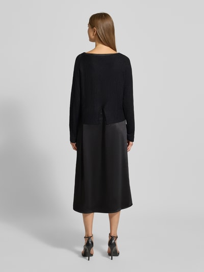 s.Oliver BLACK LABEL Fließendes Freizeitkleid im Set mit Cropped Pullover mit Woll-Anteil Black 5