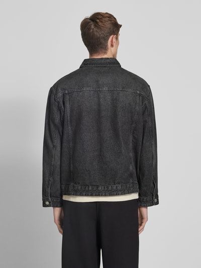 REVIEW Jeansjack met strookzakken Zwart - 5