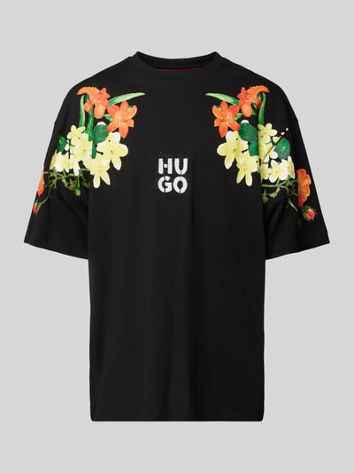 HUGO Oversized T-Shirt mit Label-Print Modell 'Diblostee' Black 2
