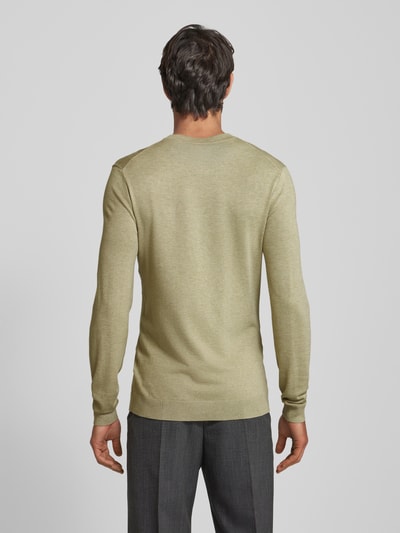 MCNEAL Gebreide pullover met ronde hals Lindegroen gemêleerd - 5