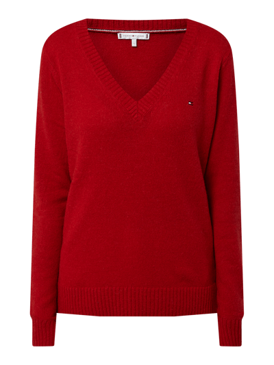 Tommy Hilfiger Pullover van wol met geborduurd logo  Rood - 2