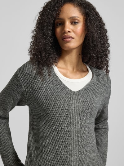 s.Oliver RED LABEL Regular Fit Strickpullover mit Woll-Anteil Mittelgrau Melange 3