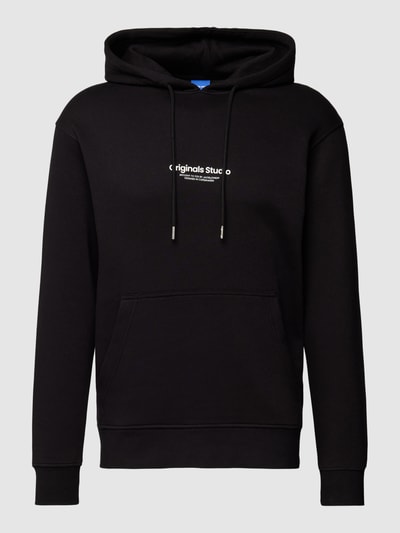 Jack & Jones Hoodie met labelprint, model 'JORVESTERBRO' Zwart - 2