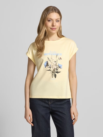 s.Oliver RED LABEL relaxed fit T-shirt van puur katoen Lichtgeel - 4