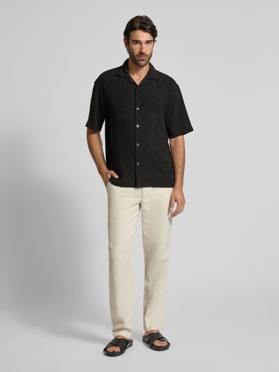 JAKE*S STUDIO MEN Regular Fit Freizeithemd mit Reverskragen Black 1