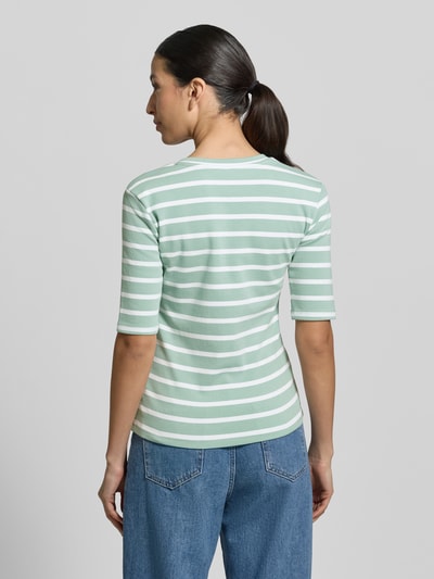 Christian Berg Woman T-shirt z wzorem w paski i dekoltem w serek Miętowy 5