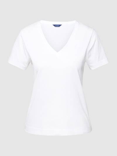 GANT T-Shirt mit V-Ausschnitt Modell 'Basic' Weiss 2