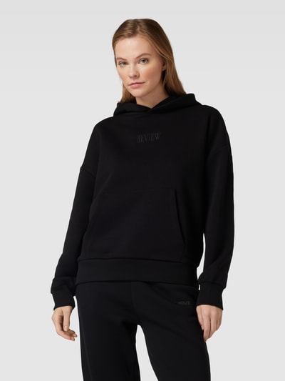 Review Hoodie mit Label-Stitching Black 4