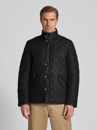 Barbour Kurtka pikowana o kroju regular fit z kieszeniami z patką model ‘POWELL’ Czarny 4