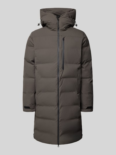 LUHTA Płaszcz pikowany z zamkiem błyskawicznym dwustronnym model ‘KAUSTINEN’ Antracytowy 2