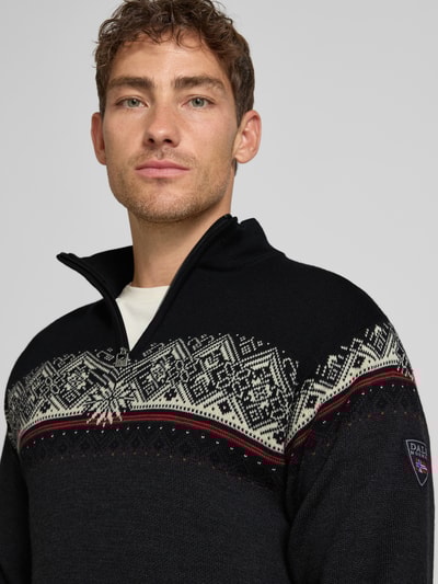Dale of Norway Wollen pullover met schipperskraag, model 'Moritz' Antraciet - 3