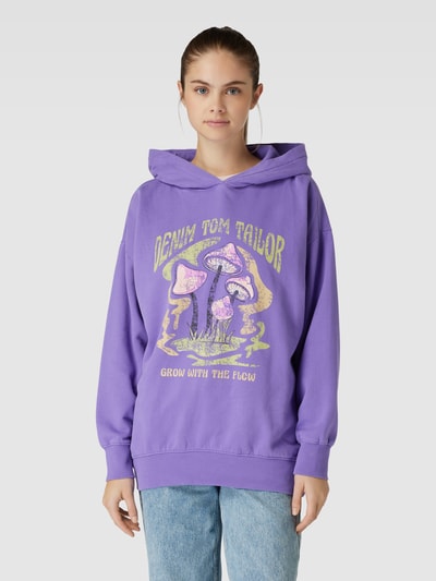 Tom Tailor Denim Oversized Hoodie mit überschnittenen Schultern Purple 4