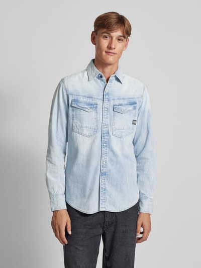 G-Star Raw Jeansjack met kentkraag Lichtblauw - 4