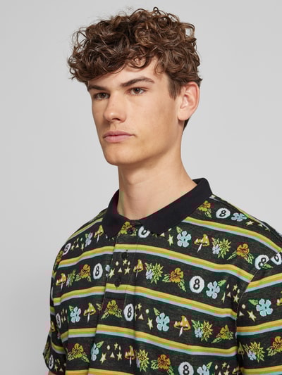 SANTA CRUZ Poloshirt mit kurzer Knopfleiste und Label-Detail Black 3