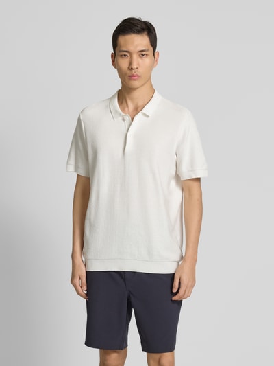 Casual Friday Relaxed Fit Poloshirt mit Strukturmuster Modell 'EDWARD' Offwhite 4