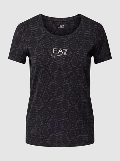 EA7 Emporio Armani T-shirt z fakturowanym wzorem Czarny 2