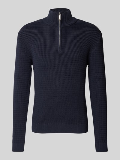 SELECTED HOMME Gebreide pullover met opstaande kraag, model 'THEO' Marineblauw - 2