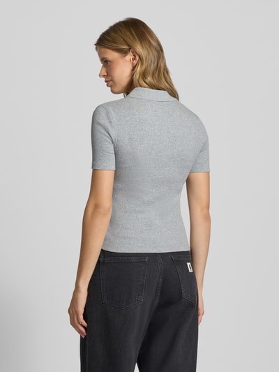 Calvin Klein Jeans Slim fit poloshirt met labeldetail Lichtgrijs gemêleerd - 5