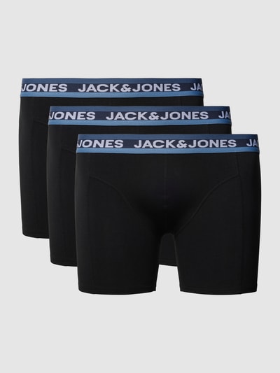 Jack & Jones Plus PLUS SIZE boxershort in een set van 3 stuks met logo in band Zwart - 1