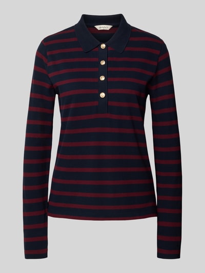 Gant Bluzka z długim rękawem z wykładanym kołnierzem Granatowy 2