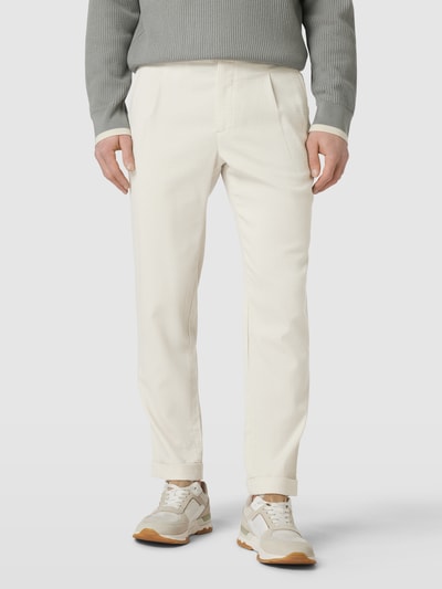 MCNEAL Tapered Fit Stoffhose mit Strukturmuster Offwhite 4