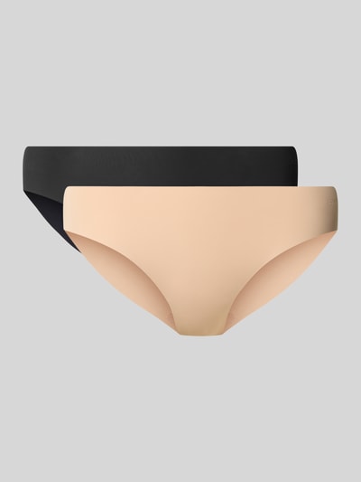 Jake*s Casual Figi z wytłaczanym logo w zestaw 2 szt. Orzechowy 1