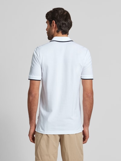 BOSS Regular Fit Poloshirt mit Label-Print Modell 'Parlay' Weiss 5