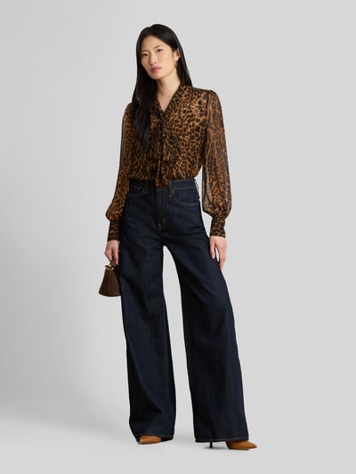 Lauren Ralph Lauren Loose Fit Langarmbluse mit Allover-Leo-Print Mittelbraun 1