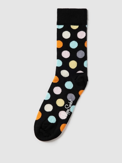 Happy Socks Sokken met all-over motief, model 'BIG DOT' Zwart - 1