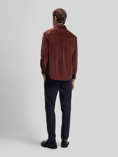 BOSS relaxed fit vrijetijdsoverhemd van katoenmix model 'Carper-OS-WG-264' Roestrood - 5