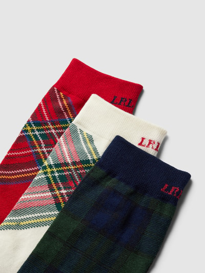 Lauren Ralph Lauren Socken mit Label-Details im 3er-Pack Rot 2