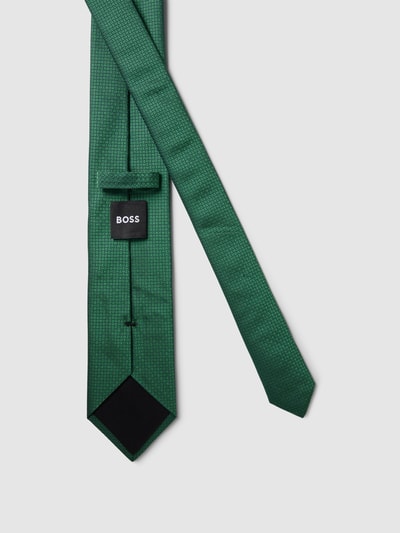 BOSS Slim Fit Zijden stropdas met all-over motief Groen - 2