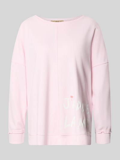 Produktfoto, Oversized Sweatshirt mit Statement-Print und Rollsaum von Smith and Soul in zartem Rosa, Baumwoll-Mix mit Modal-Anteil, Oversized-Fit, Rundhalsausschnitt, überschnittene Schultern, weiche glatte Textur