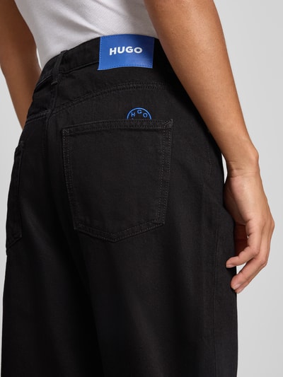 Hugo Blue Wide leg jeans met steekzakken, model 'Leni' Zwart - 3