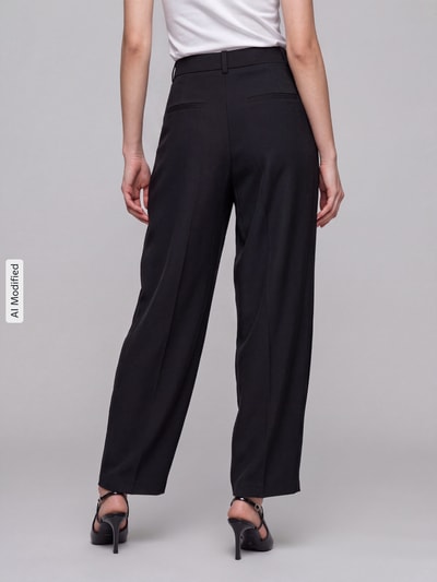 ONLY Barrel Fit Bundfaltenhose aus reiner Baumwolle Modell 'KIRSY' Black 5