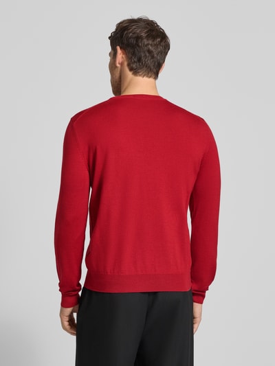 BOSS Sweter o kroju regular fit z dzianiny z czystej, żywej wełny model ‘BOTTO’ Czerwony 5