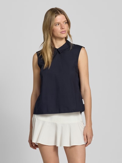 Marc O'Polo Denim Regular Fit Blusentop mit Hemdblusenkragen Marine 4