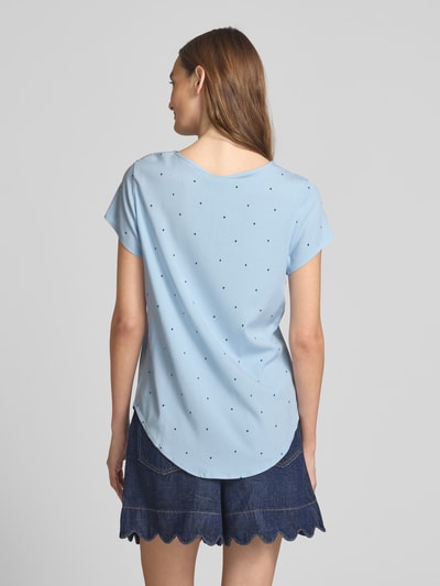 Vero Moda Regular fit blousetop met ronde hals, model 'BELLA' Lichtblauw - 5