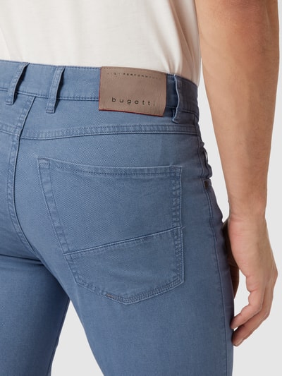 bugatti Slim fit stoffen broek met structuurmotief, model 'FLEXCITY' Lichtblauw - 3