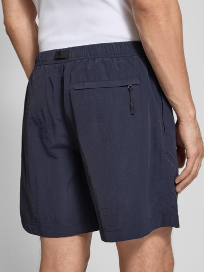 WOODBIRD Korte regular fit broek met riem, model 'Choi' Marineblauw - 3